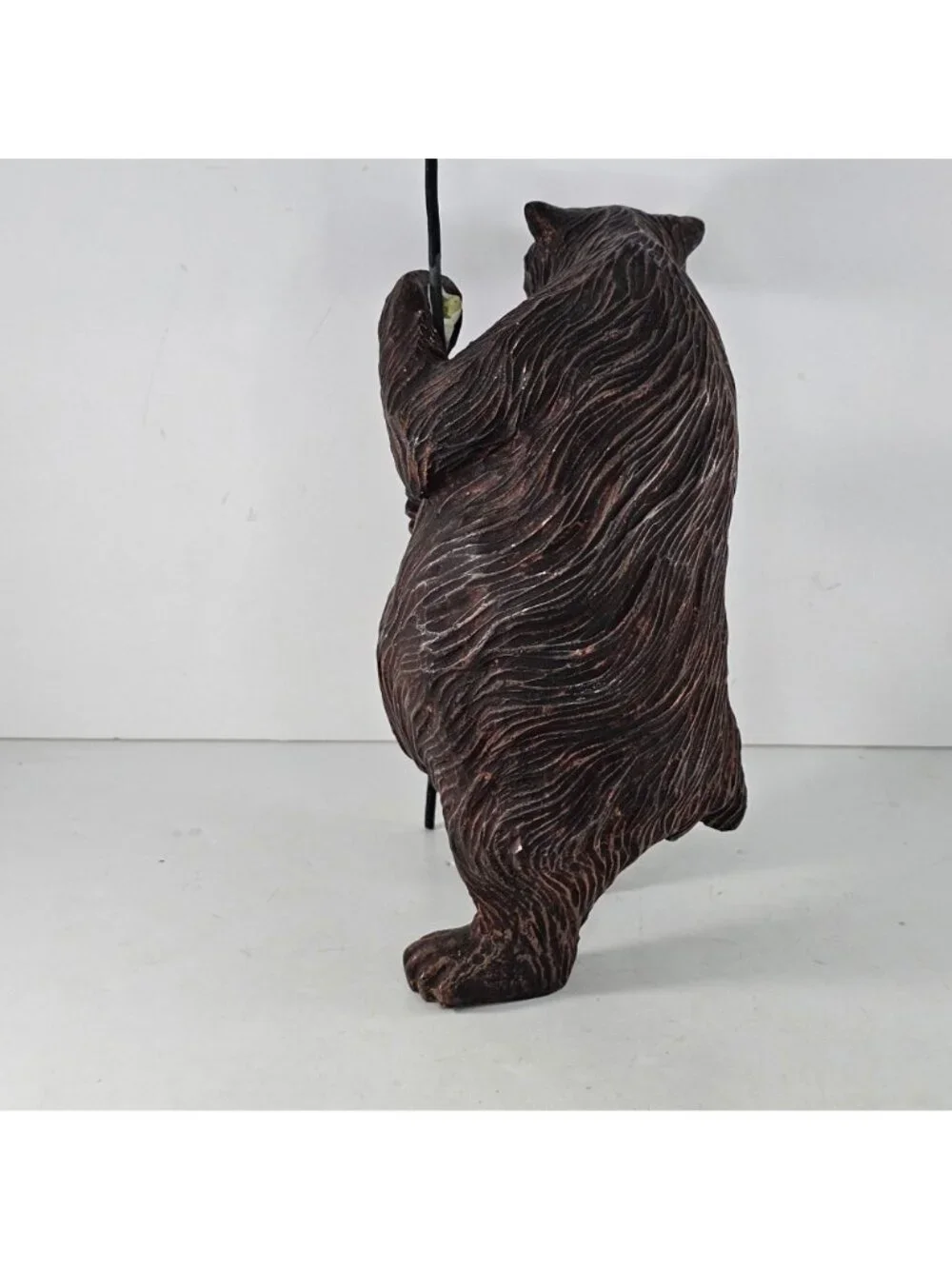 Department 56 Brown Bear Figurine Holding Candle Holder Stick Rustic Resin 13